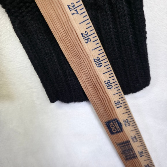 St Johns Bay Cardigan Womens Black‎ Cable Knit Chunky Ribbed Preppy Old Money - Picture 6 of 15